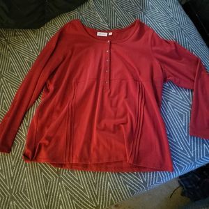 Red Long Sleeve Top by D&Co.